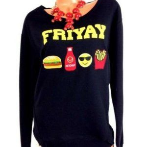 Rebellious One Friyay Patch Long Sleeve Top XL